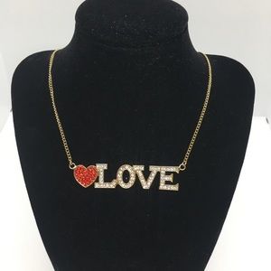 3/$25 Charming Charlie Rhinestone Love Necklace